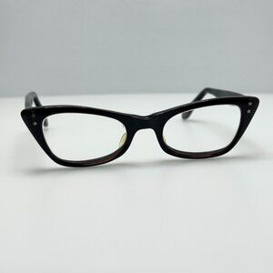 Swan Black Vintage Cat Eye USA Eyeglasses Eye Glasses Frames % 1/4 44-20